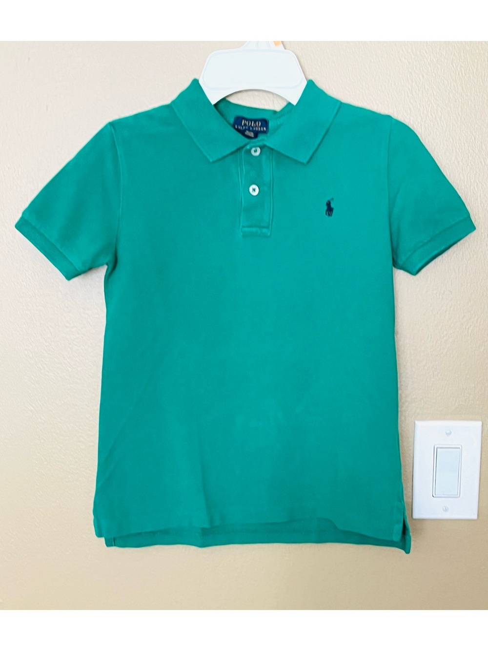 Polo Ralph Lauren Little Boy Polo Shirt TOP size 7  Green  COTTON